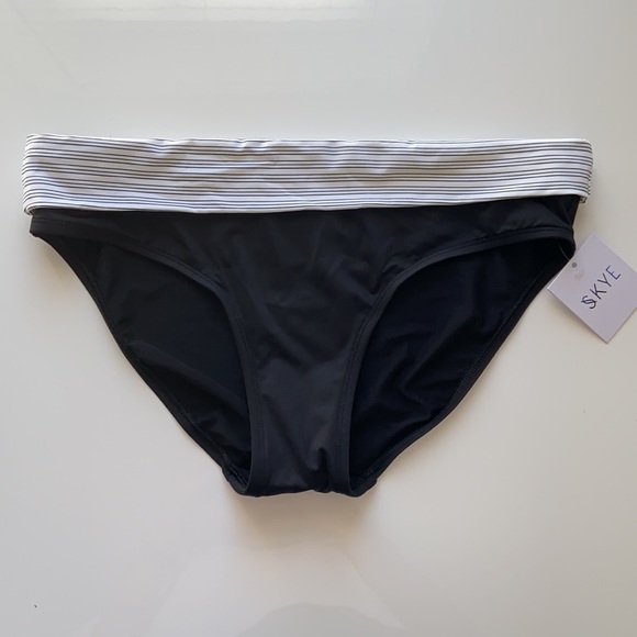 New Skye seaside two piece black striped swimsuit - Picture 3 of 12